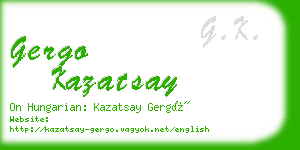 gergo kazatsay business card